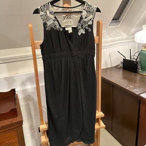 Anthropologie Meadow Rue Black Dress with Lace Details Sz 8